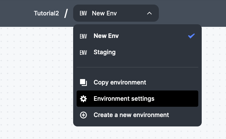 Switching between environments