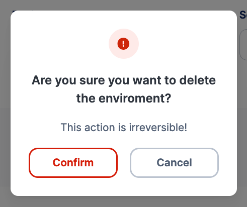 Deleting an environment