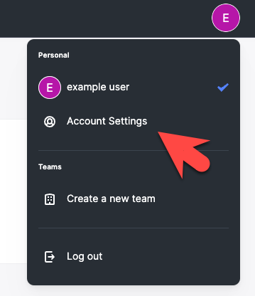 Account navigation drop-down